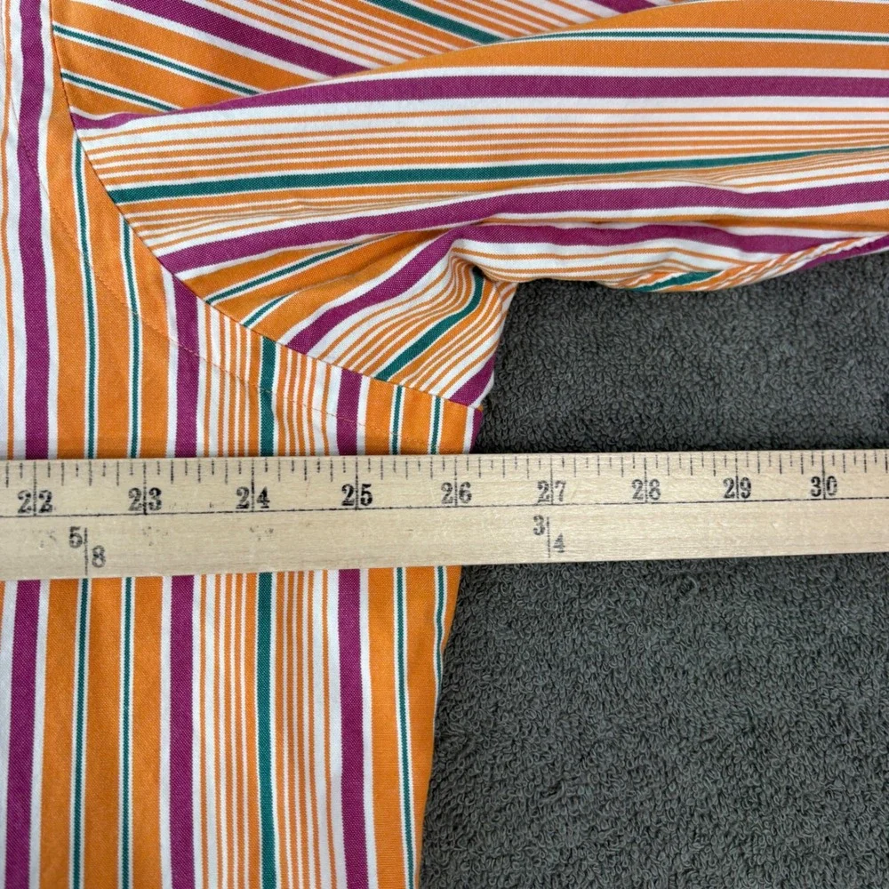 Polo Ralph Lauren Button Down Shirt Mens XL Orange Estate Sport Striped Cotton